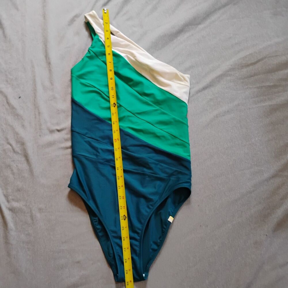Summersalt The Sidestroke One Piece Swimsuit Size 6LT Tall Colorblock Green - Picture 9 of 15